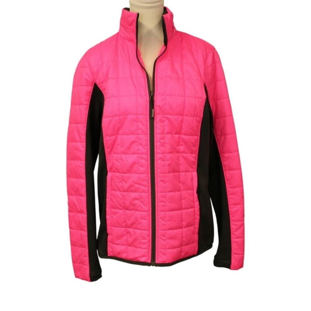 Lands End The Outfitters Womens Hot Pink Quilted Puffer Jacket Size Large